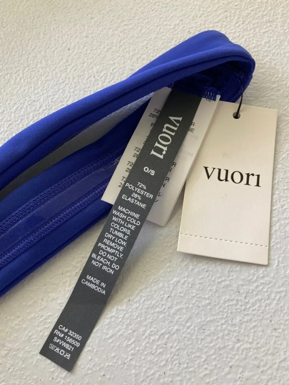 Vuori Volley Headband Copenhagen Blue OS New VW821 Stretch Unisex Activewear